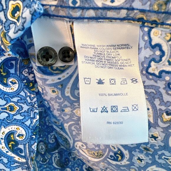 ❌SOLD❌ Land's End No Iron Supima Blue Paisley Women Size 14 Shirt Button up - Picture 5 of 5